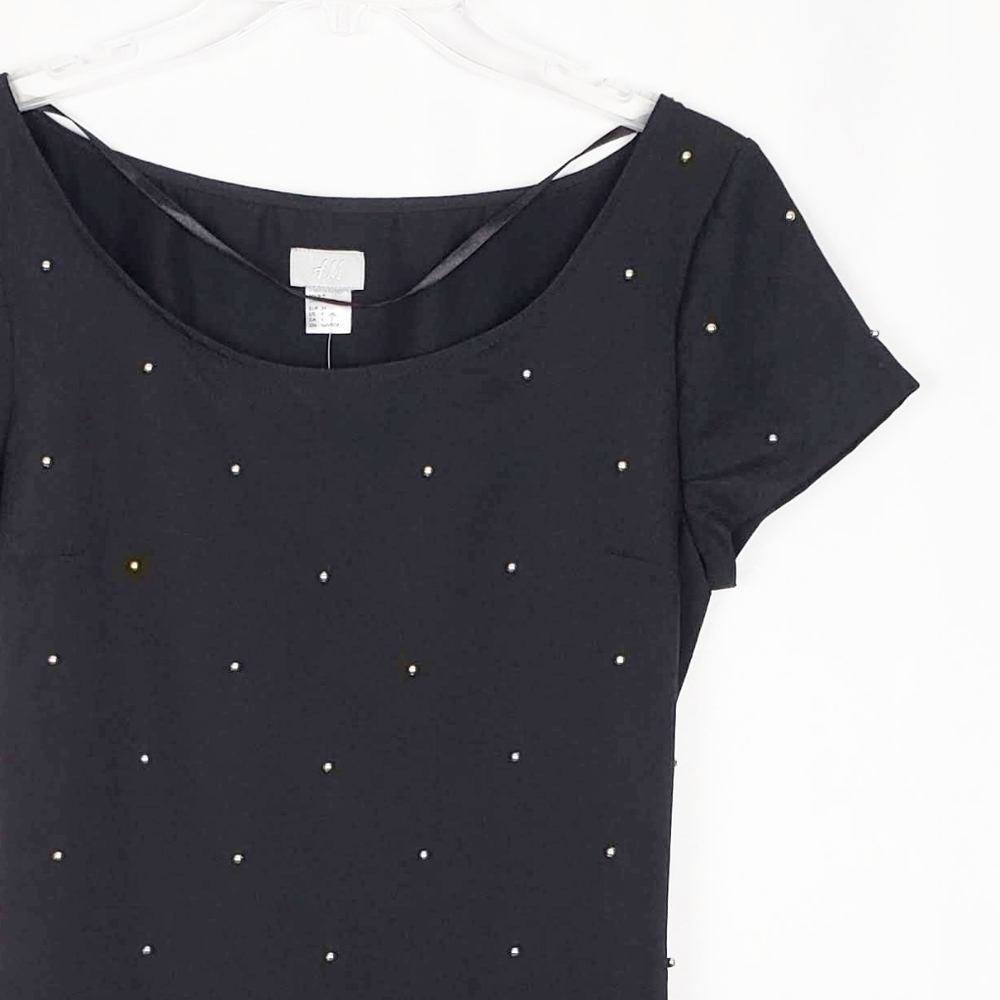 H&M gold beaded short sleeve mini dress - Picture 2 of 6